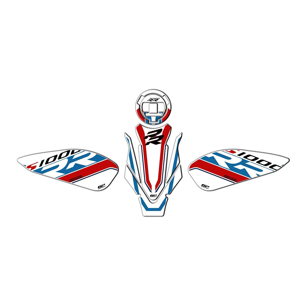 Nalepnice rezervoara TANK PAD set BMW S 1000 RR (19-24) plavo belo crvena GP KOMPOZIT