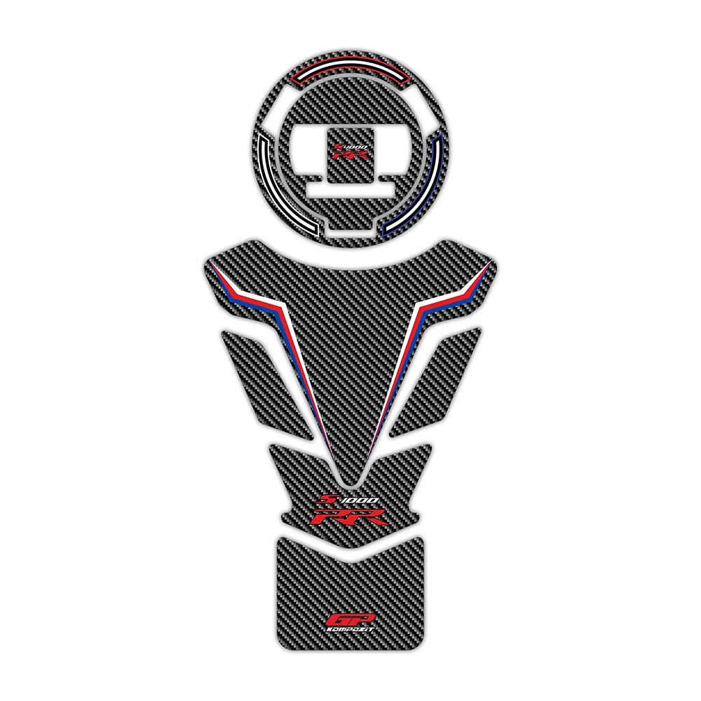 Nalepnice rezervoara TANK PAD set BMW S 1000 RR (15-18) plavo belo crvena carbon GP KOMPOZIT